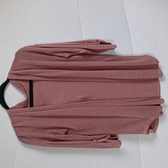 Large - Pink Rose - Loose Fitted Open Cardigan - Mauve/Light Pink - Soft… - Picture 7 of 10